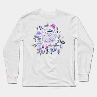 Napping Kitten Has Sweet Dreams Long Sleeve T-Shirt